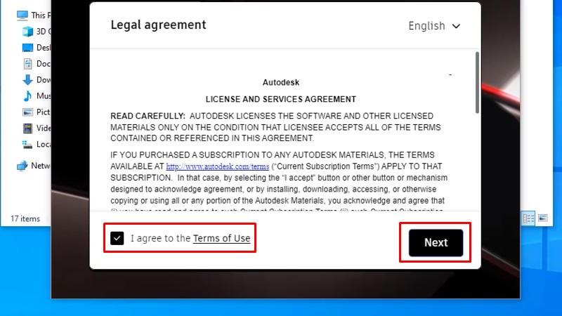 Tải Autocad 2025: Hướng Dẫn Cài Đặt Đơn Giản 13 Tích vào I agree to the.. và bấm Next