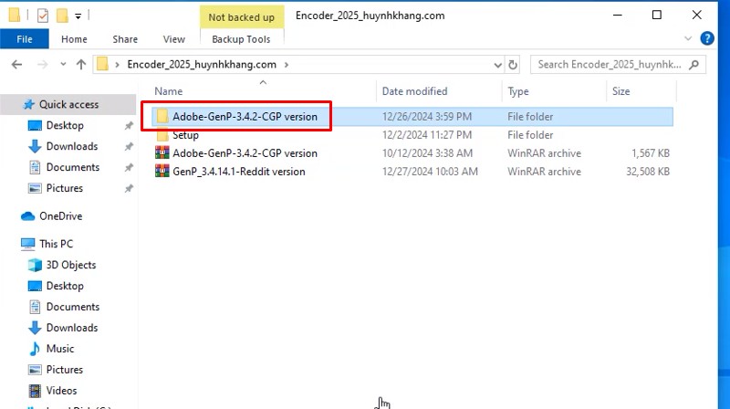 Encoder 2025: Hướng dẫn cài đặt chi tiết 14 Vào thư mục Adobe-GenP-3.4.2