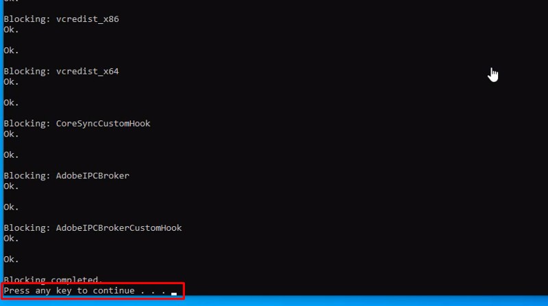Adobe Audition 2025: Video hướng dẫn cài đặt chi tiết 33 Bấm phím bất kì để hoàn thành cài đặt và kích hoạt dùng thử