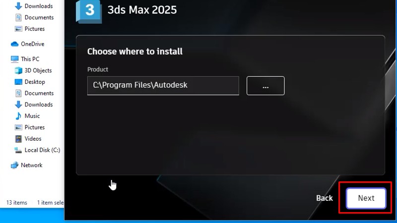 3Ds Max 2025: Hình Ảnh Hướng Dẫn Cài Đặt Chi Tiết 13 Bấm Next
