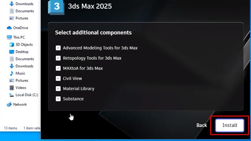3Ds Max 2025: Hình Ảnh Hướng Dẫn Cài Đặt Chi Tiết 14 Bấm Install