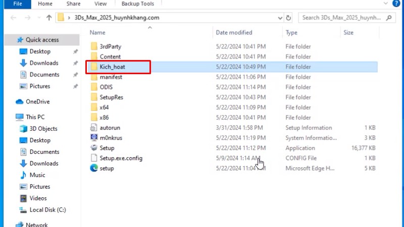 3Ds Max 2025: Hình Ảnh Hướng Dẫn Cài Đặt Chi Tiết 17 Vào thư mục kich_hoat như hình