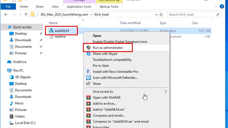 3Ds Max 2025: Hình Ảnh Hướng Dẫn Cài Đặt Chi Tiết 18 Chuột phải file như hình và chọn Run as admin...