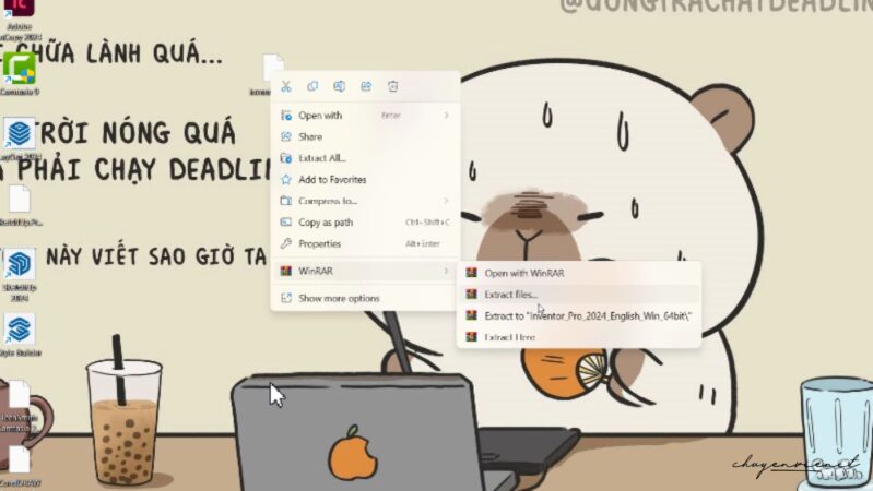 Giải nén file Inventor 2024