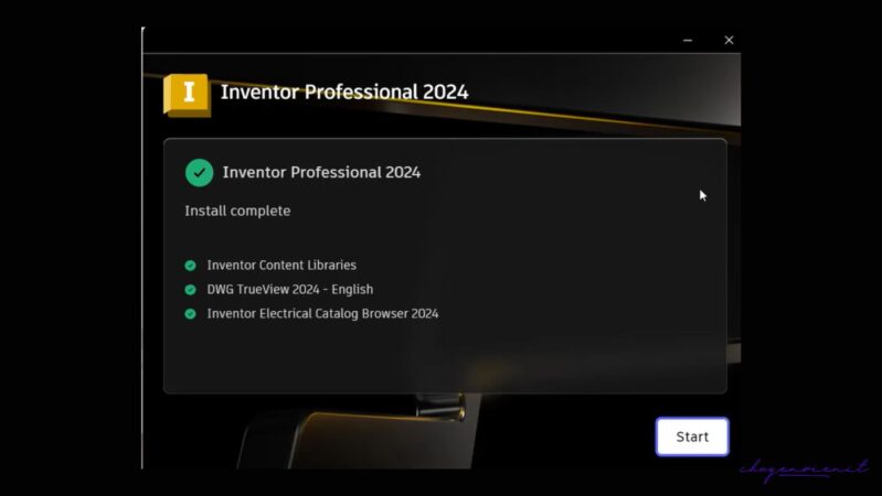 Inventor 2024 - Tăt phần mềm không mở, nhấn vào dấu X