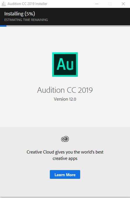 adobe audition cc 2019 Giao diện cài đặt của Audition cc 2019 sẽ hiện ra