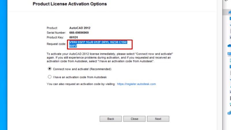 Copy Request Code như hình