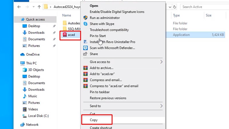 Tải AutoCad 2024: Hướng Dẫn Cài Đặt Thành Công 16 Copy file acad như hình
