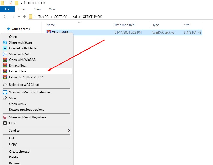 Giải nén thư mục office 2019 Giải nén thư mục office 2019