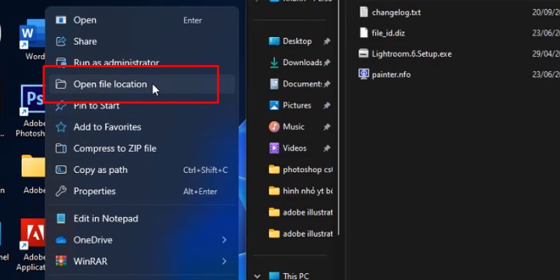 Lightroom CS6 Hướng Dẫn Cài Đặt Chi Tiết 22 Chuột phải vào icon lightroom cs6 và chọn như hình