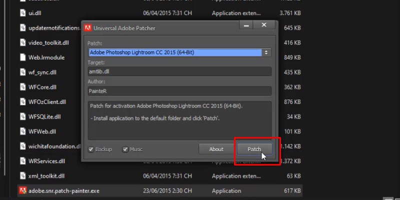 Lightroom CS6 Hướng Dẫn Cài Đặt Chi Tiết 27 Bấm Pastch và hoàn thành cài đặt phần mềm