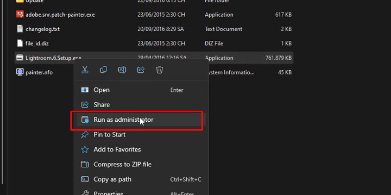 Lightroom CS6 Hướng Dẫn Cài Đặt Chi Tiết 11 chọn run as admin