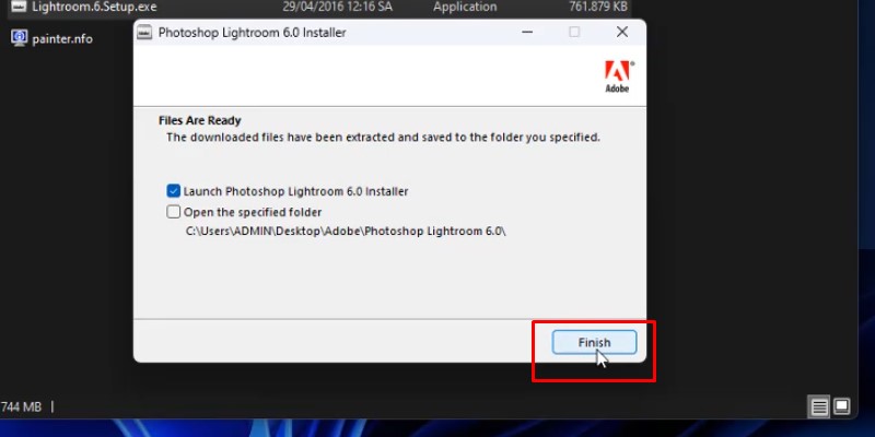 Lightroom CS6 Hướng Dẫn Cài Đặt Chi Tiết 13 bấm vào finish