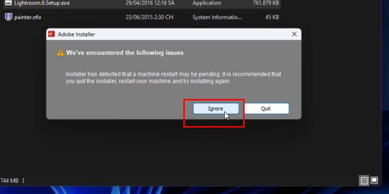 Lightroom CS6 Hướng Dẫn Cài Đặt Chi Tiết 14 bấm vao ignore