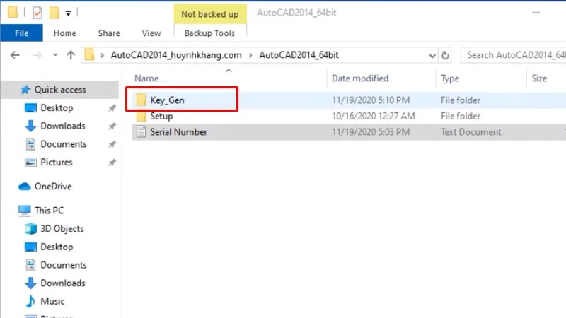 Vào thư mục Key_Gen