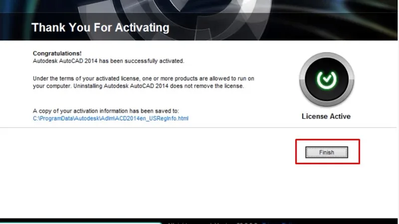 Bấm vào Finish hoàn thành