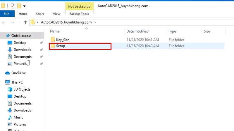 Vào thư mục Setup