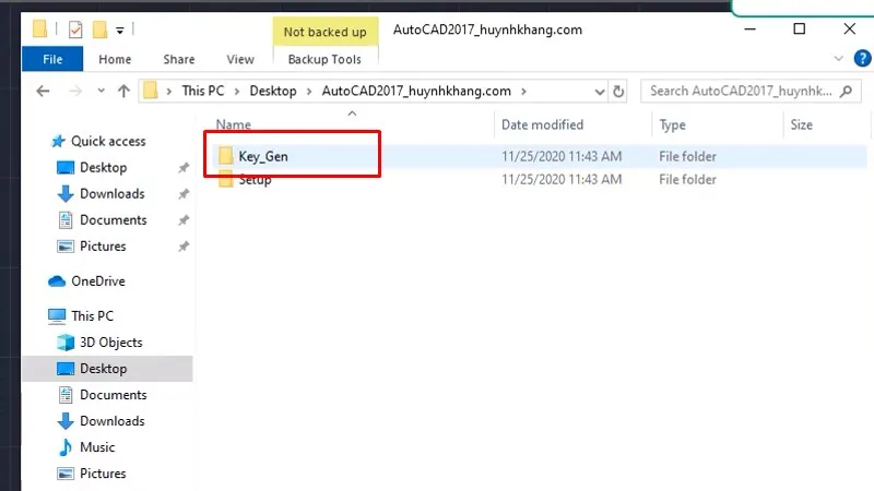 Vào thư mục Key_Gen