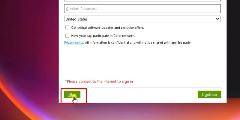 Cài Đặt CorelDRAW 2018 - Hướng Dẫn Đầy Đủ 22 Chọn Skip