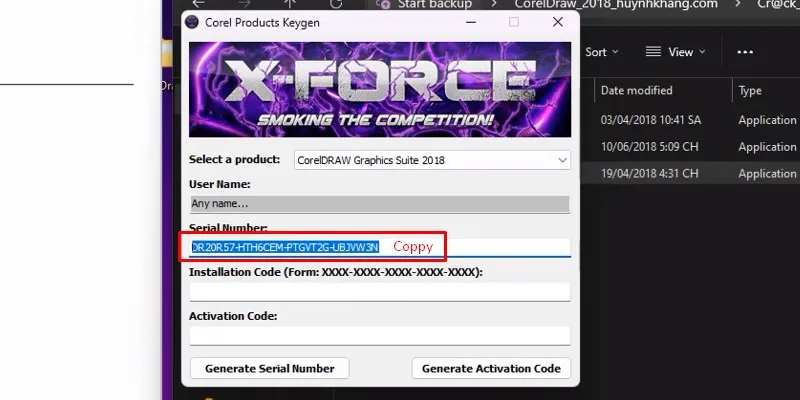 Cài Đặt CorelDRAW 2018 - Hướng Dẫn Đầy Đủ 16 Coppy dãi số Serial Number