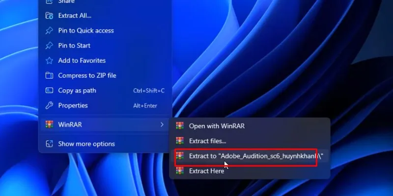 giải nén phần mềm như hình